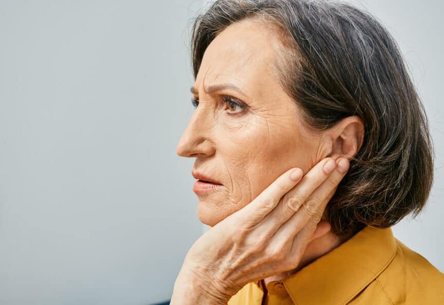 Woman Concerned about Hearing Loss